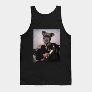 Painting Black Pit Bull Dog Portrait Art Tank Top